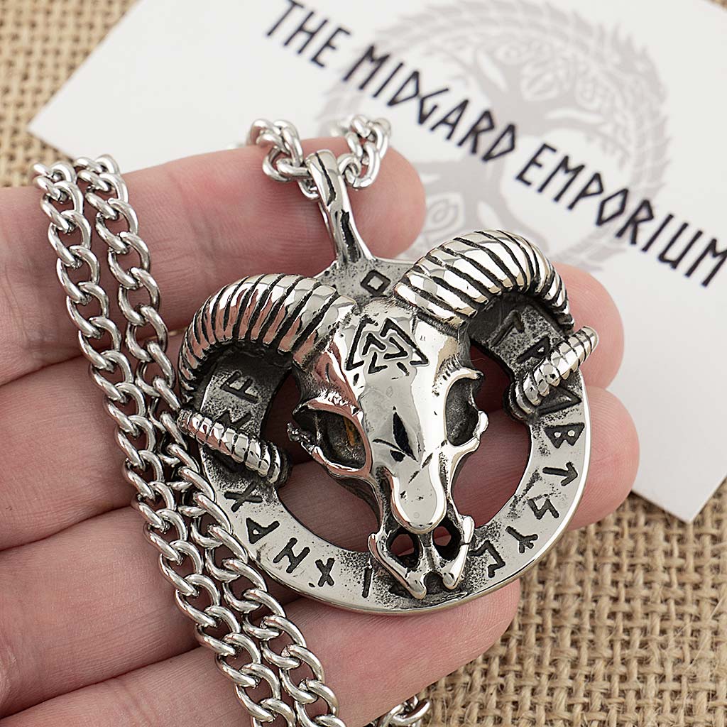 Ram hot sale skull necklace